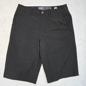 BKE Hybrid Standard Fit Mens Shorts Black Size 30 Stretch Quick Dry TS001538M
